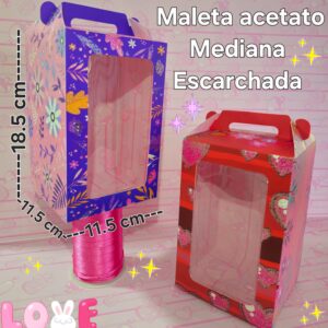MALETA ACETATO MEDIANA ESCARCHADA x unidad